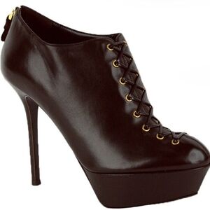 Sergio Rossi Chocolate brown leather platform